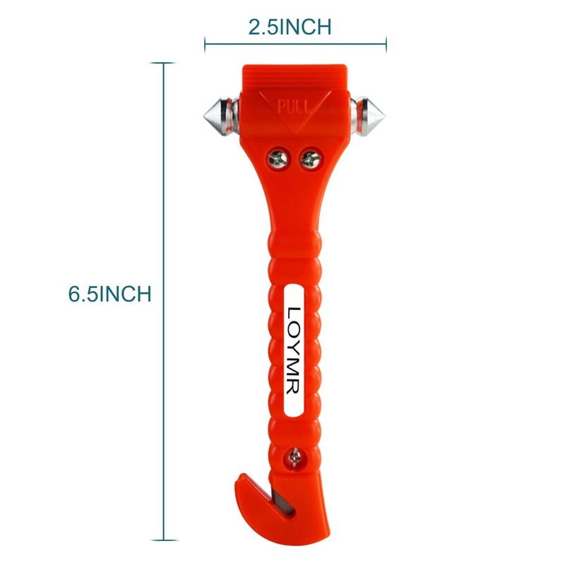 LOYMR Car Safety Hammer Set of 6 Emergency Escape Tool Auto Car Window Glass Hammer Breaker and Seat Belt Cutter Escape 2-in-1 for Family Rescue Auto Emergency Escape Tools - Image 3